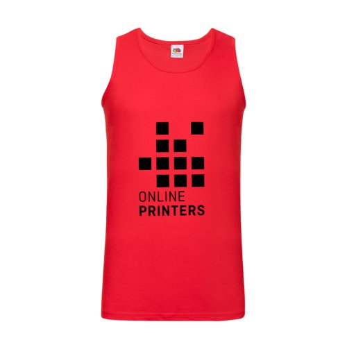 Rd tanktop i bomull fr mn med rund hals.