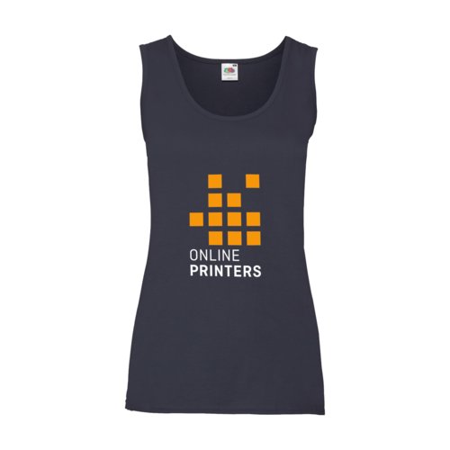 Mrkbl tanktop i bomull fr kvinnor.