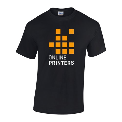 Svart T-shirt i bomull fr mn med korta rmar.