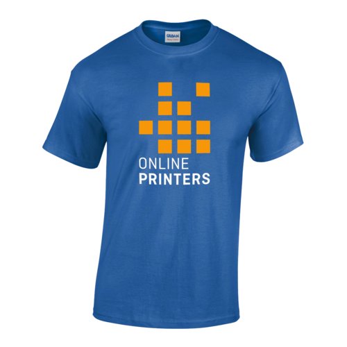 Kungsbl bomulls-T-shirt med korta rmar.