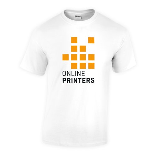 Vit T-shirt i bomull fr mn med korta rmar.