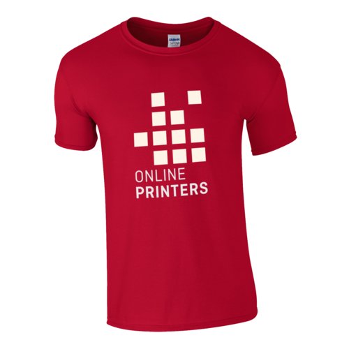 Krsbrsrd bomulls-T-shirt fr mn med korta rmar.