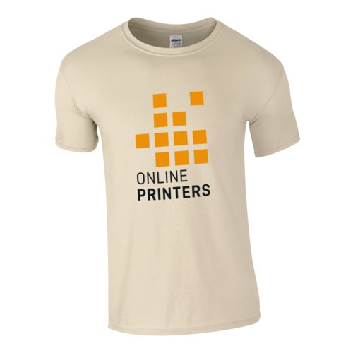 Sandfrgad herr-T-shirt i bomullsjersey med korta rmar.