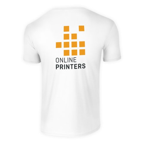 Vit bomulls-T-shirt fr mn med korta rmar.