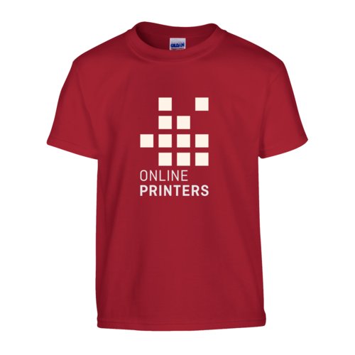 Krsbrsrd T-shirt i bomull, unisexmodell, med korta rmar.