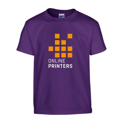 Lila bomulls-T-shirt, unisex-modell, med korta rmar.