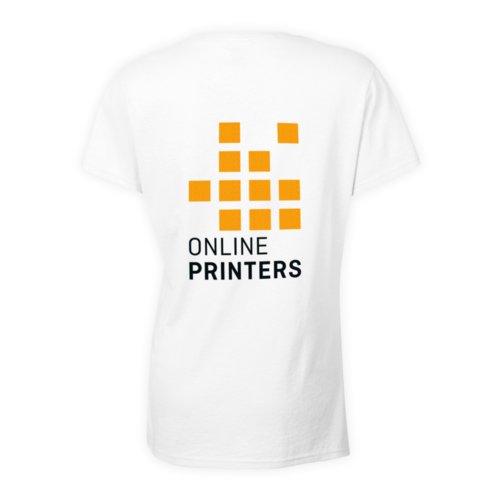 Vit bomulls-T-shirt fr kvinnor med korta rmar.
