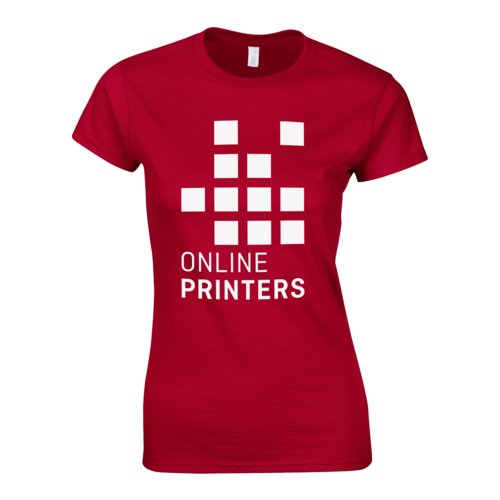 Krsbrsrd dam-t-shirt i bomullsjersey med korta rmar.