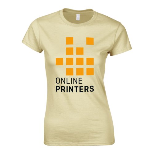 Sandfrgad dam-T-shirt i bomullsjersey med korta rmar.