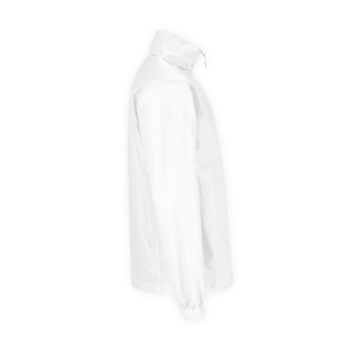 Vit vindjacka i polyester fr mn med dragkedja.