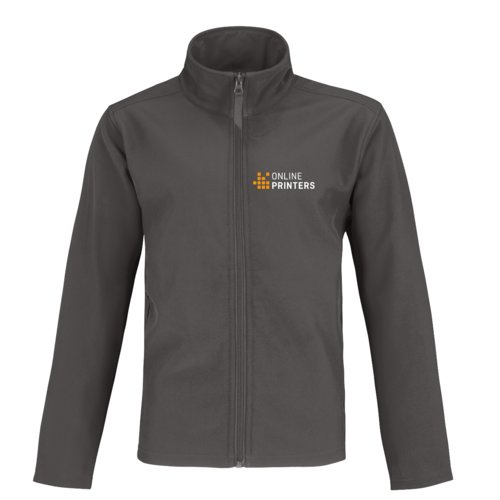 Mrkgr softshelljacka av polyester och elastan fr mn.