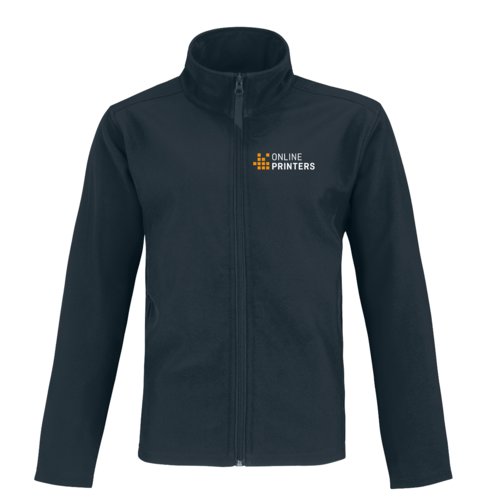 Marinbl softshelljacka av polyester-elastanblandning med dragkedja.