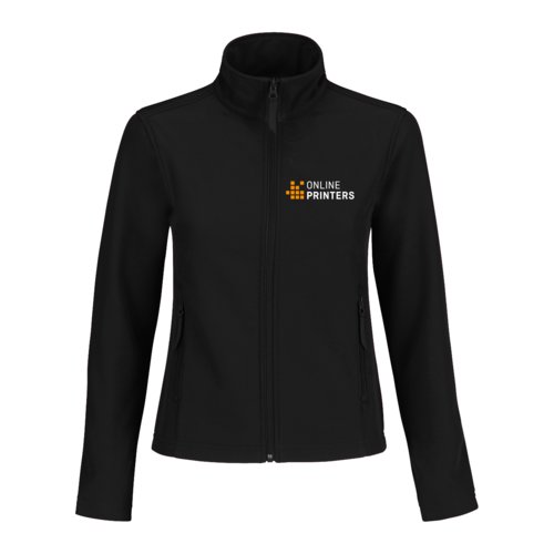 Svart softshelljacka i polyester och elastan fr dam.