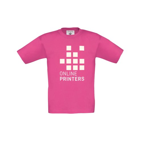Fuchsiafrgad barn-t-shirt i bomull med korta rmar.