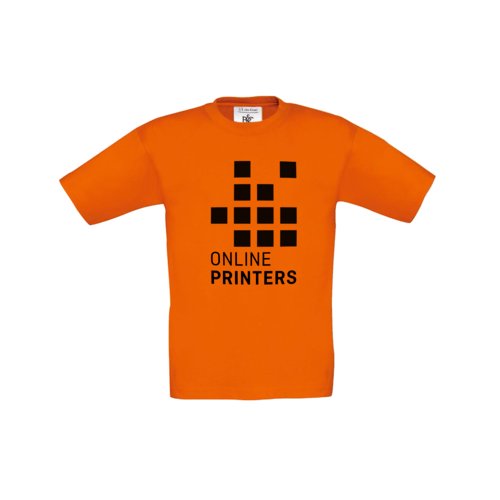 Orange bomulls-T-shirt fr barn med korta rmar.