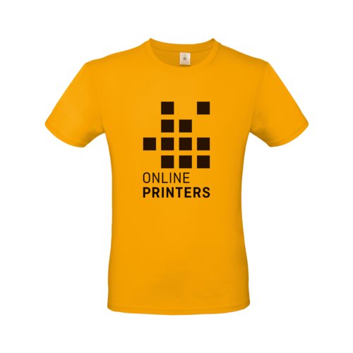 Aprikosfrgad herr-T-shirt i bomull med korta rmar.