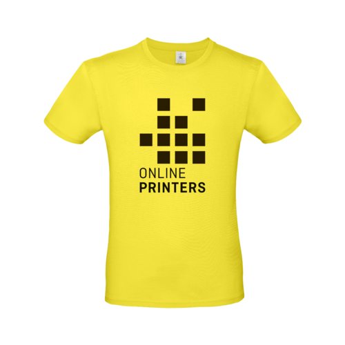 Gul bomulls-t-shirt fr mn med korta rmar.