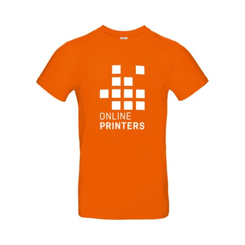 Orange T-shirt i bomull fr mn med korta rmar.