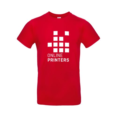 Rd bomulls-t-shirt fr mn med korta rmar.