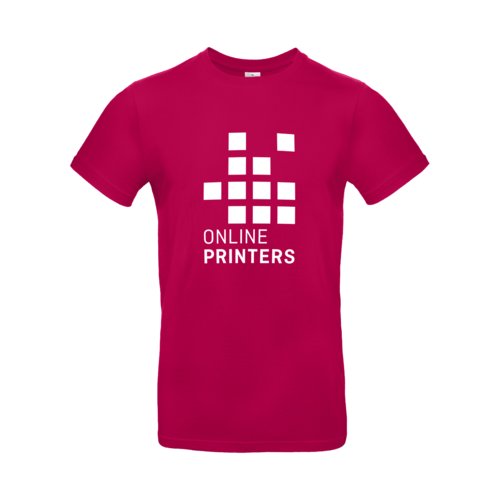 Fuchsiafrgad bomulls-T-shirt fr mn med korta rmar.