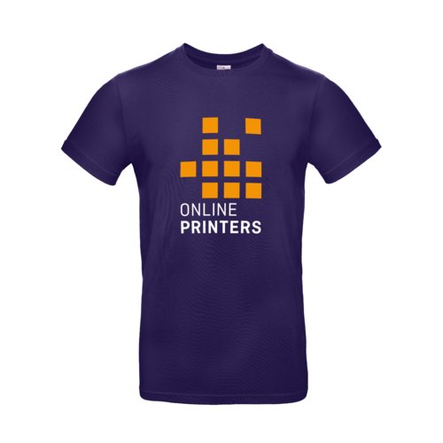 Mrklila bomulls-T-shirt fr mn med korta rmar.