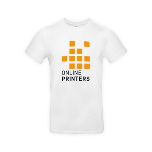 Vit bomulls-T-shirt fr mn med korta rmar.