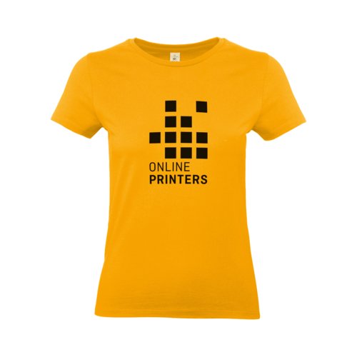 Aprikosfrgad dam T-shirt i bomull med korta rmar.