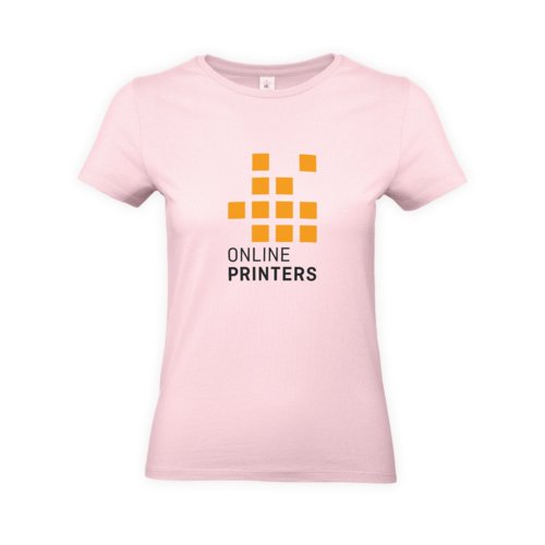 Rosa dam T-shirt i bomull med korta rmar och rund hals.
