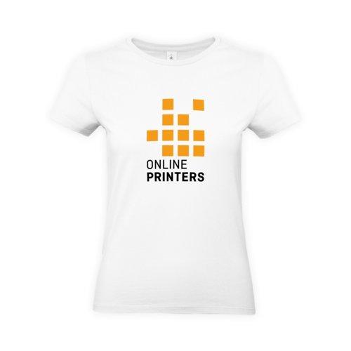 Vit bomulls-T-shirt fr kvinnor med korta rmar.