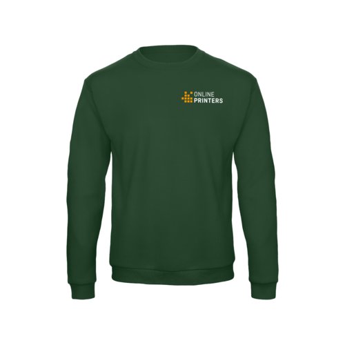 Mrkgrn sweatshirt i tyg med lnga rmar och rund halsringning.