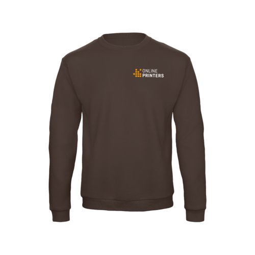 Brun bomull-polyester sweatshirt fr mn med lnga rmar.