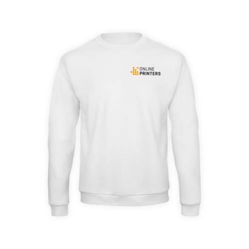 Vit sweatshirt i bomullsblandning fr mn.