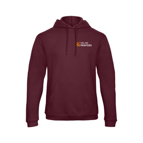 Vinrd bomullsblandning hoodie med huva och knguruficka.