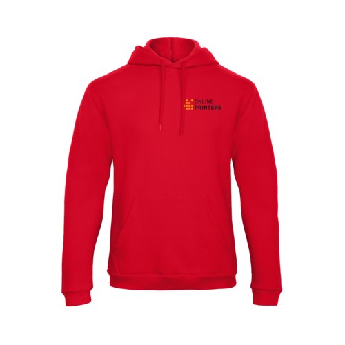 Rd bomullsblandning hoodie med huva och knguruficka.