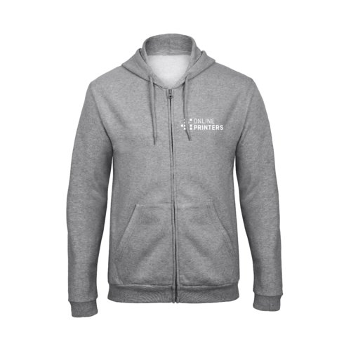 Grmelerad sweatshirtjacka i polyester-bomullsblandning med full dragkedja och huva.