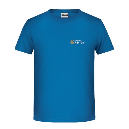 Mrkbl bomulls-T-shirt med korta rmar.