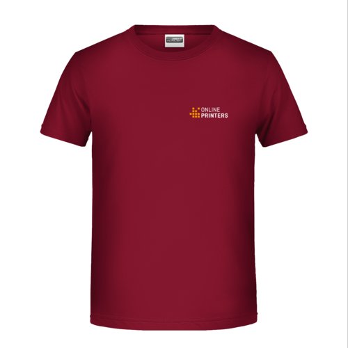 Vinrd bomulls-T-shirt fr barn med korta rmar.