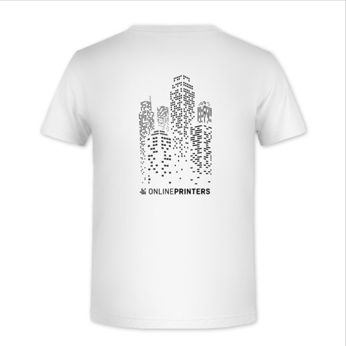 Vit bomulls-T-shirt fr barn med korta rmar.