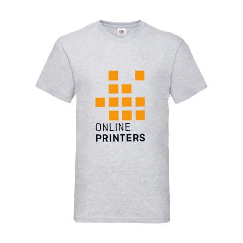 Grmelerad T-shirt i bomull med V-ringning fr mn.