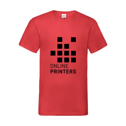 Rd V-ringad T-shirt i bomull fr mn.