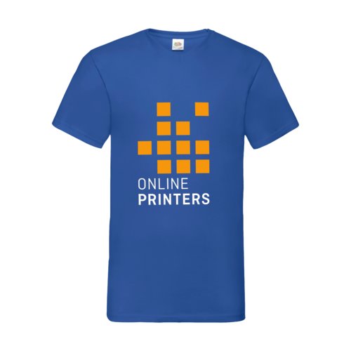 Kungsbl bomulls-T-shirt med V-ringning fr mn.