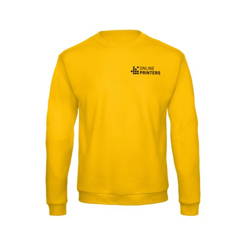Gyllengul sweatshirt i bomull-polyester fr mn med lnga rmar.