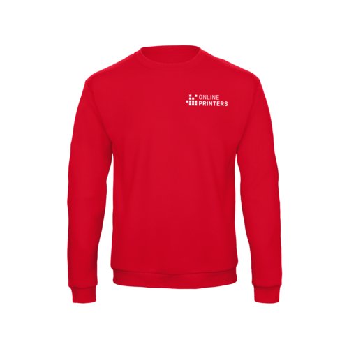 Rd sweatshirt i bomull och polyester fr mn med lnga rmar.