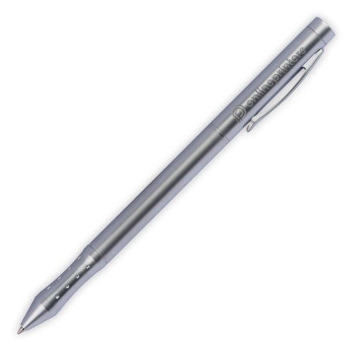 Silverfrgad laserpekare i metall med clip.