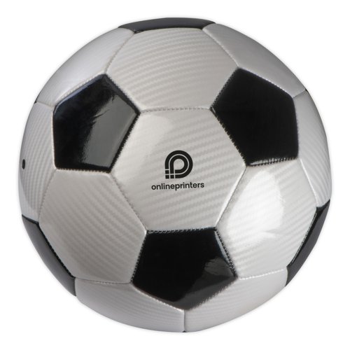 Svartvit fotboll i plast.