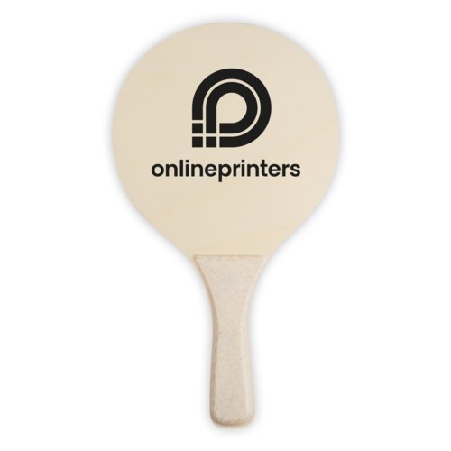 Beige strandtennis set med handtag.