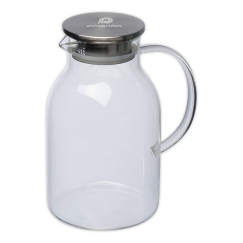 Glas karaff med lock och handtag.