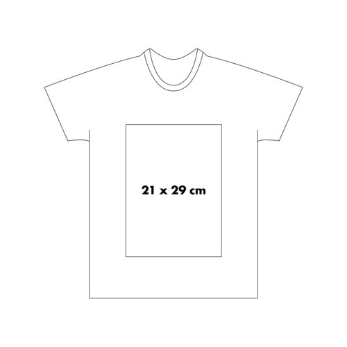 Vit bomulls-T-shirt med korta rmar och rund hals.