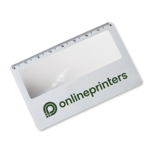 Vit plastfrstoringsglas i kortformat med mtskala.