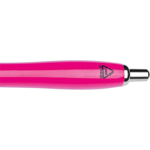 Rosa kulspetspenna av tervunnen ABS-plast med clip.